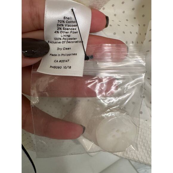 Talbots Dobby Weave Piped One Button White Blazer Career Jacket NWT Size 18W - Picture 7 of 7